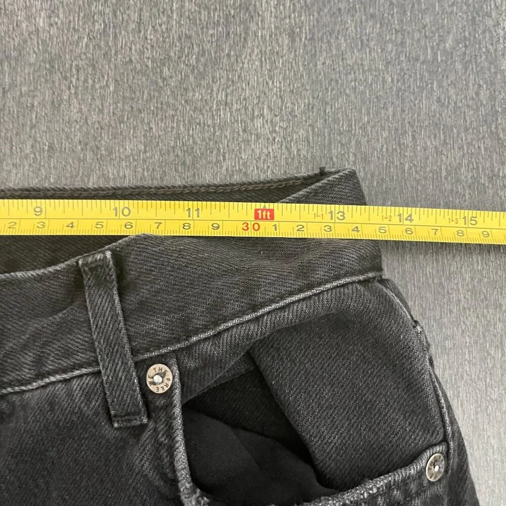 Free People Women's Maggie Mid Rise Straight Black Jeans, Size 26 - Picture 7 of 9